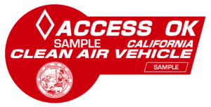 Access OK Clean Air Vehicles Red Decal